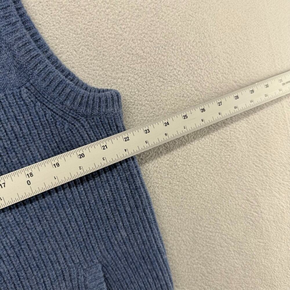 LL Bean Sweater Vest Men's Large Blue Waterfowl Merino Wool Full Zip Knit NEW - Picture 4 of 8
